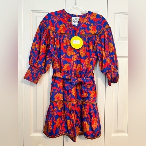 NWT Alden Adair Charlotte Dress in Color- Cobalt Tea Garden- Size Small - Picture 14 of 14